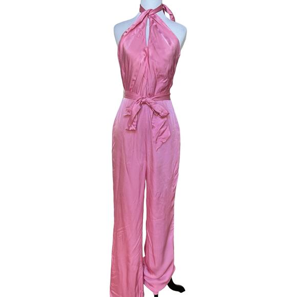 Carlita Jumpsuit (Flawed) in Rosebloom Pink Lovers and Friends Small NWOT - Picture 4 of 9